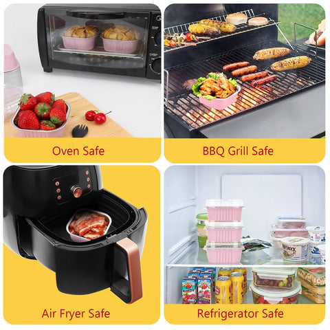 LNYZQUS oven, grill, and air fryer safe pans withstand high heat for versatile cooking.