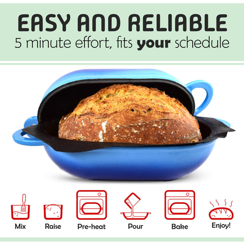 LoafNest perforated silicone liner enables easy release and cleaner bakes.