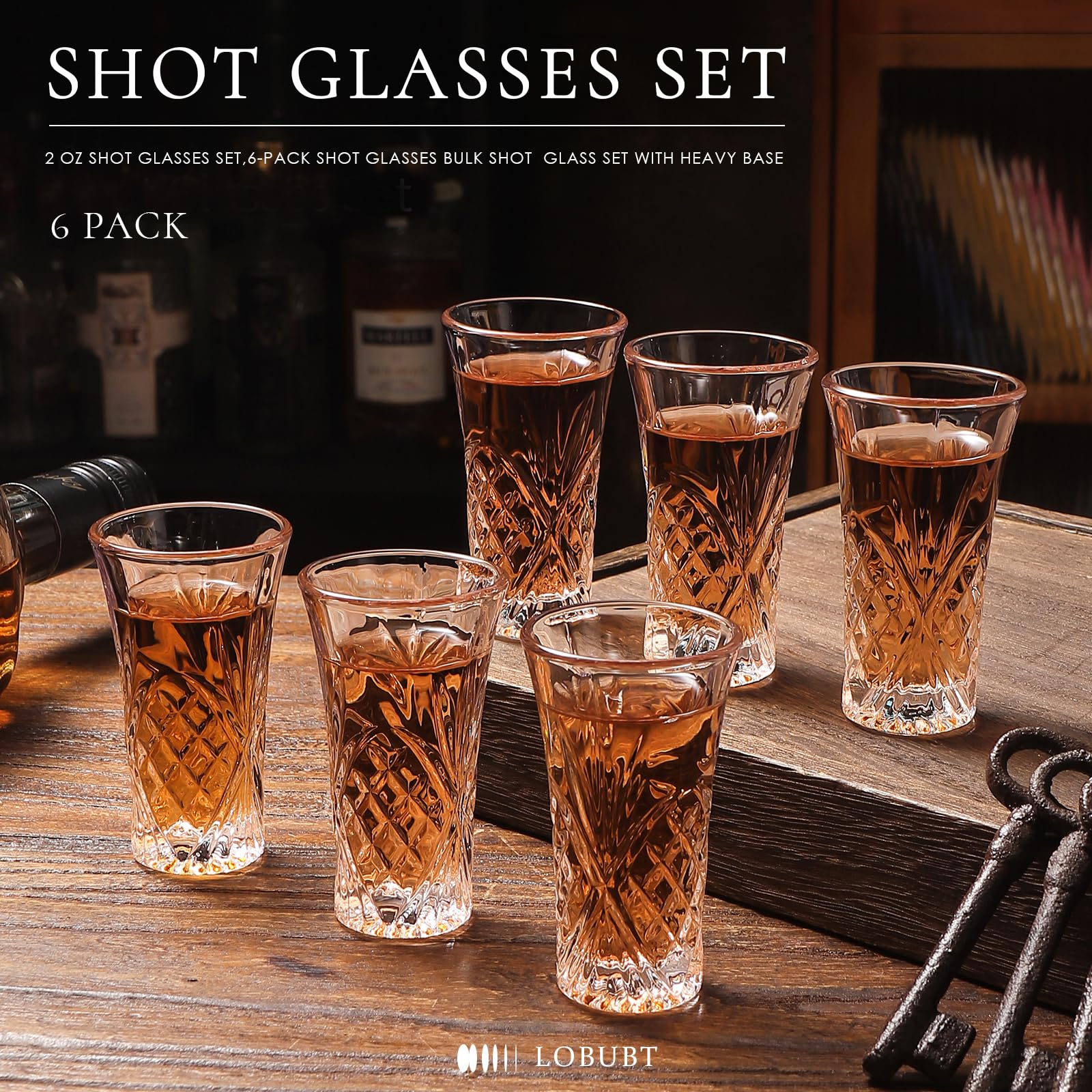 LOBUBT 2oz shot cups ideal for balanced spirits and espresso shots