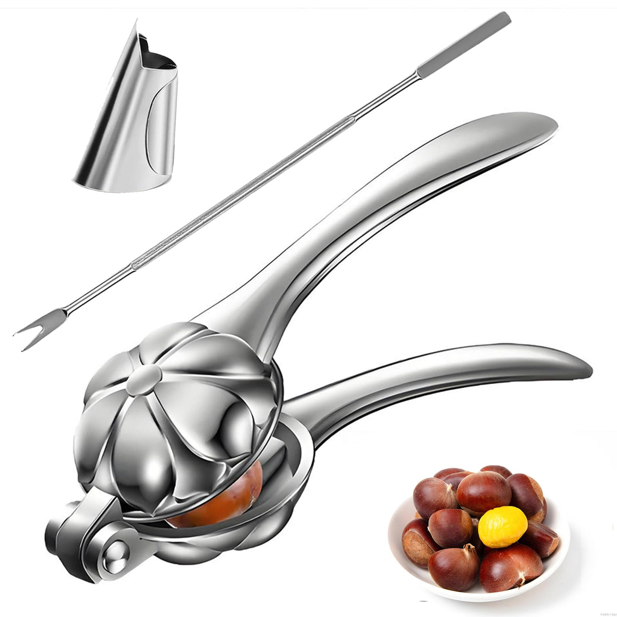 Loceast chestnut cutter assembly enables precise, mess-free shelling.