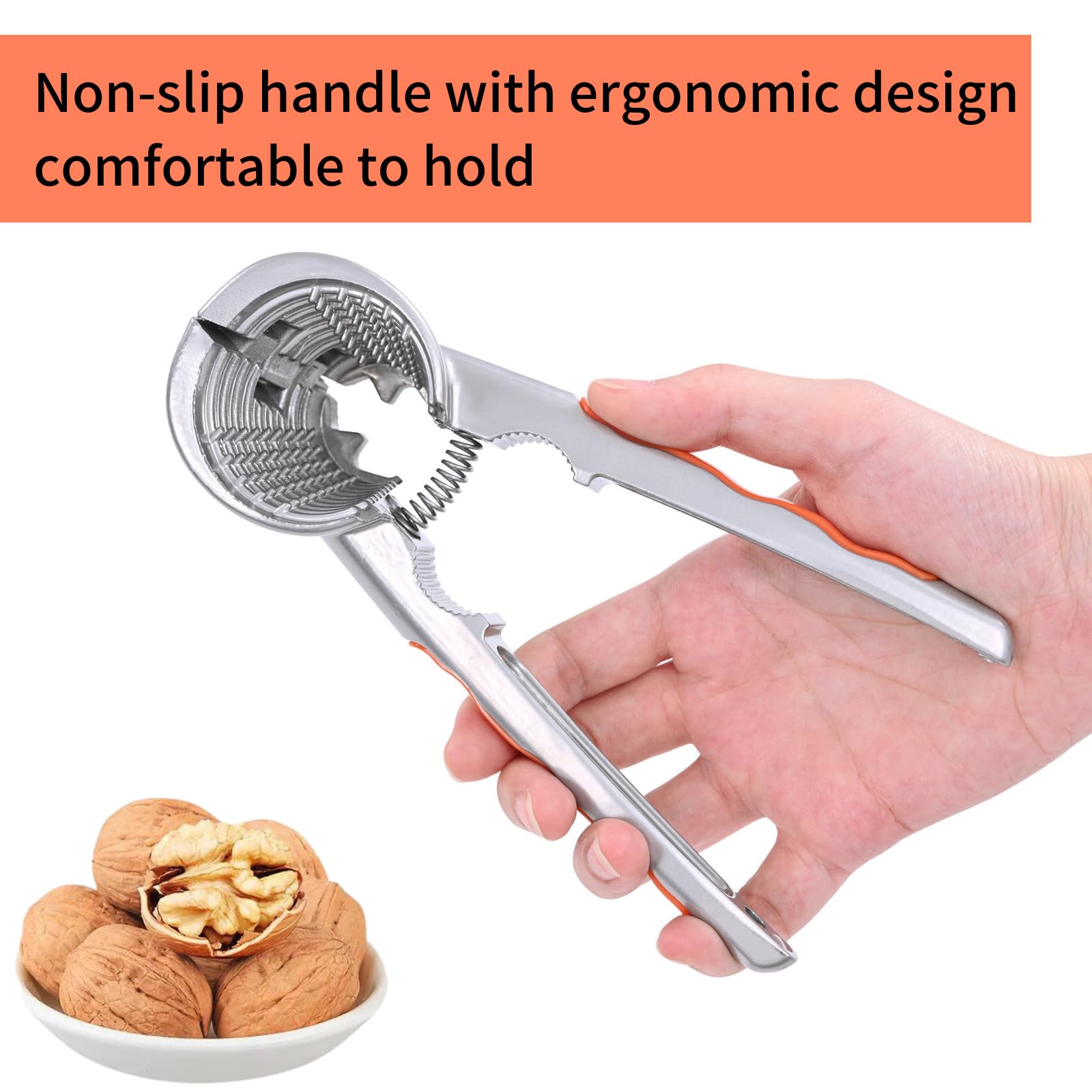 LOCEAST nut cracker serrated notches enable versatile cracking