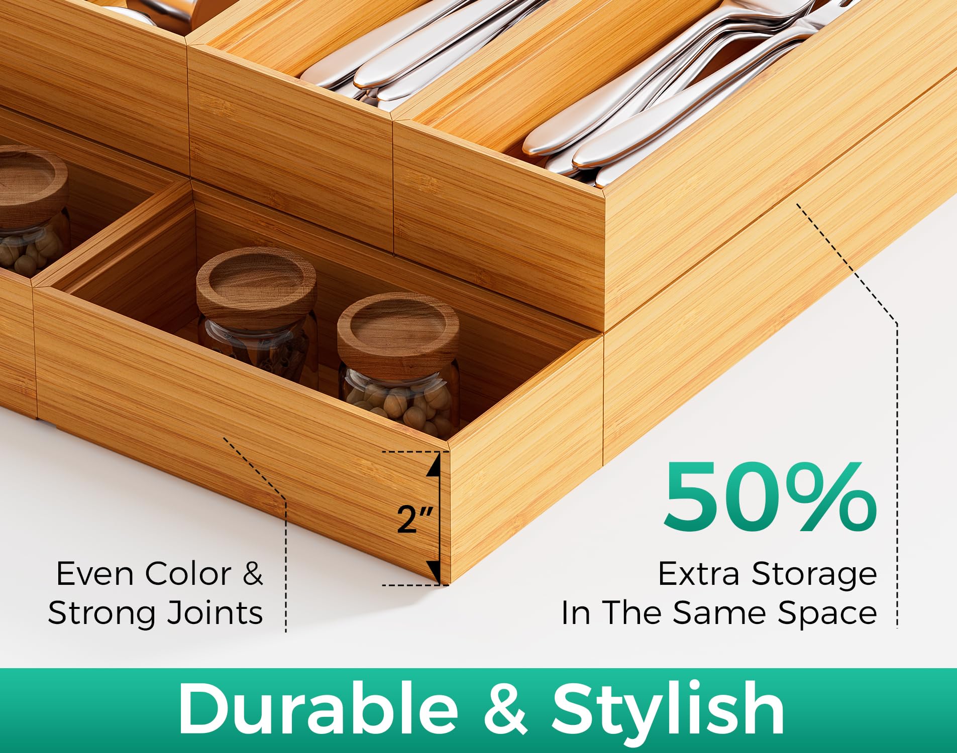 Lochantie Drawer Divider Easy Clean Surface supports quick maintenance after use.