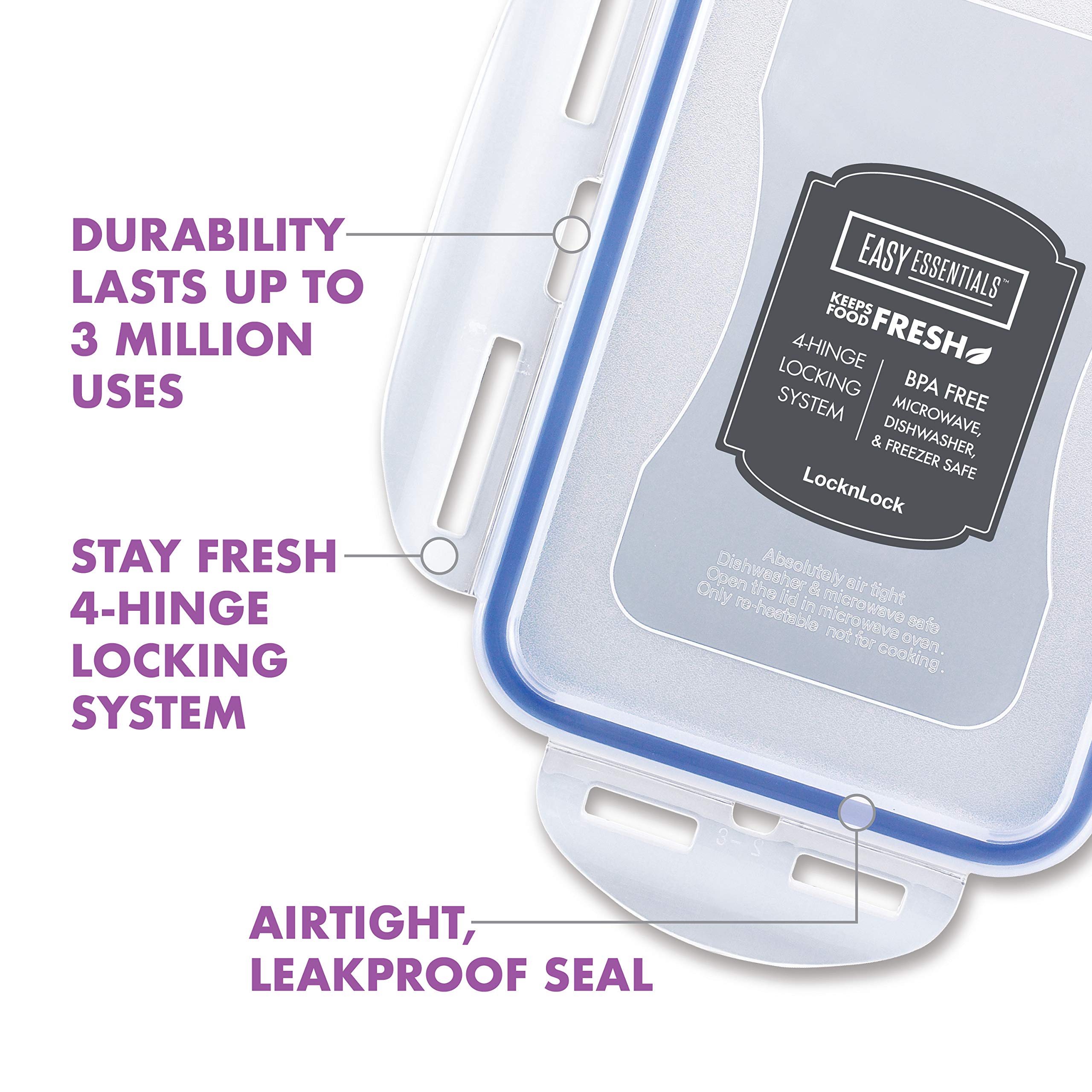 LocknLock Easy Essentials microwave-safe symbol for convenient reheating