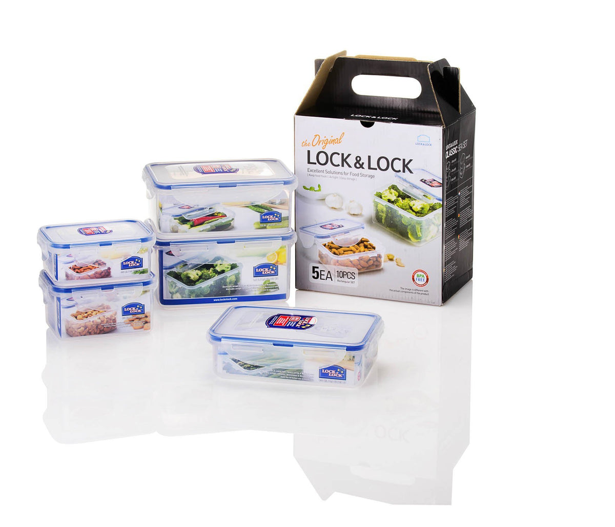 LocknLock Easy Essentials rectangular containers help neatly organize snacks and leftovers.