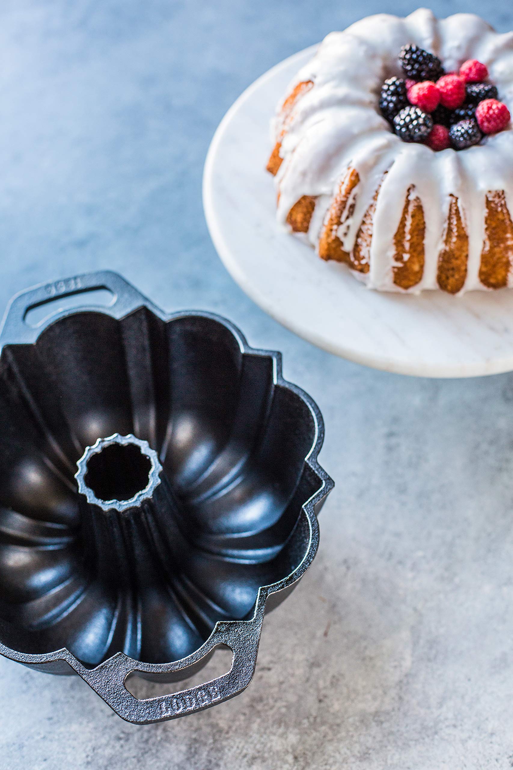 Lodge cast iron fluted cake pan made in USA, lifetime durability
