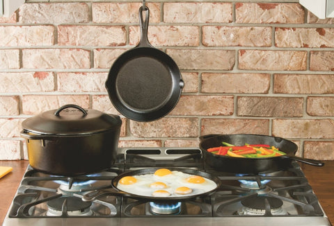 Lodge cast iron griddle induction-friendly surface for stove, oven, grill, and campfire meals