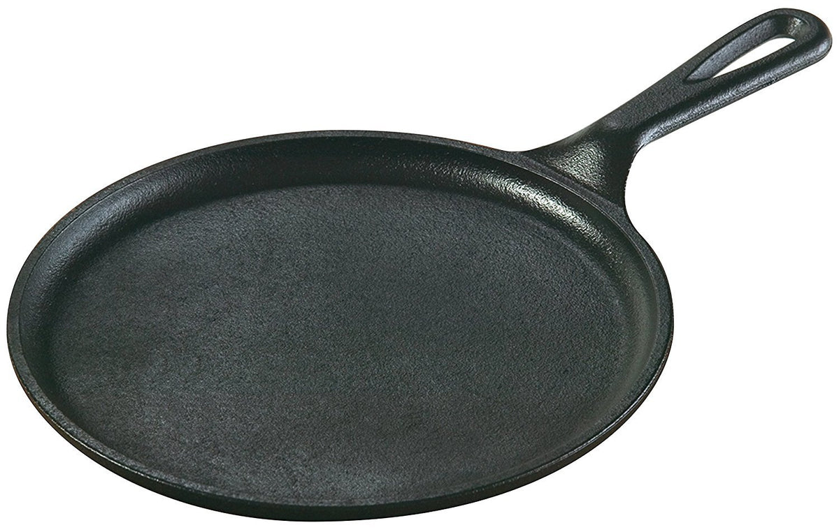 Lodge cast iron griddle with pancakes showing stable heat and easy release for fluffy breakfasts