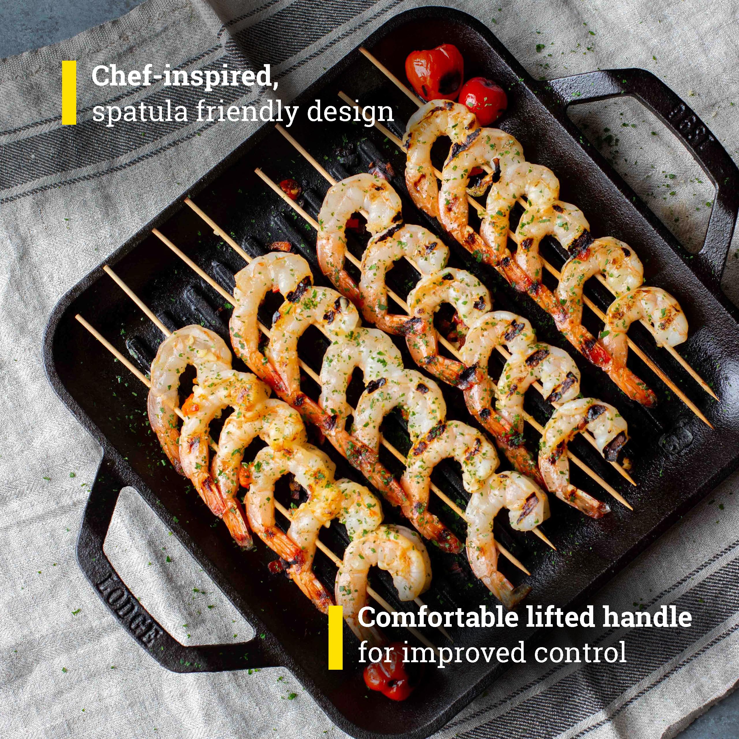 Lodge cast iron pan over open fire for open flame cooking