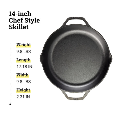 Lodge Chef Collection 14-Inch Skillet chef-inspired design for professional-style cooking