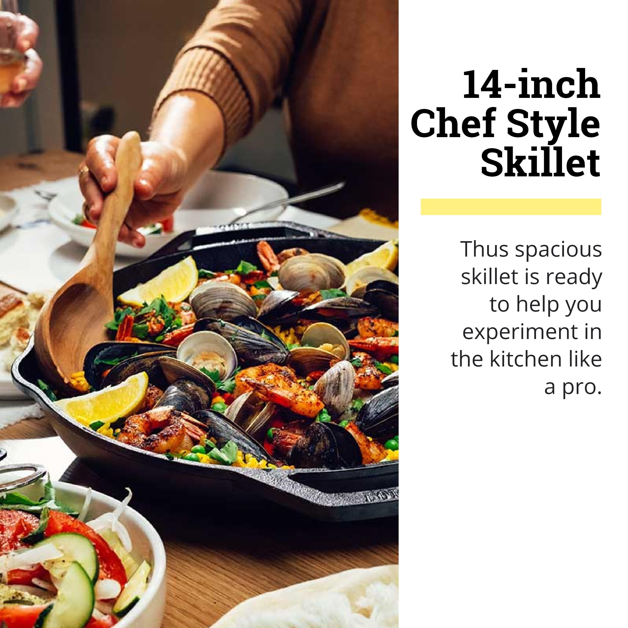 Lodge Chef Collection 14-Inch Skillet used to spatchcock chicken for even roasting