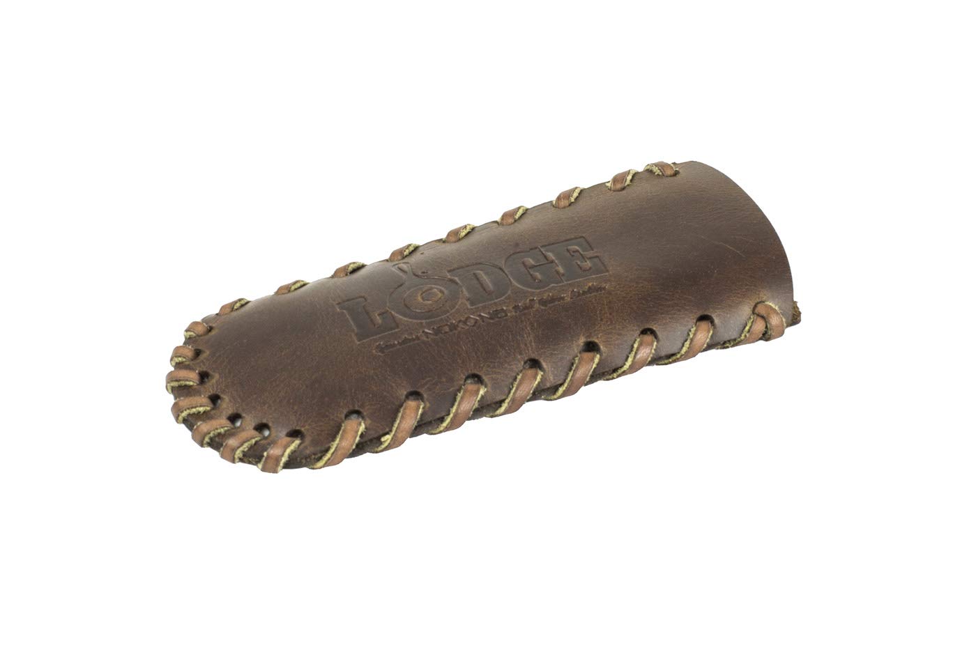 Lodge Nokona leather hot handle holder close-up stitching protects hands during cooking