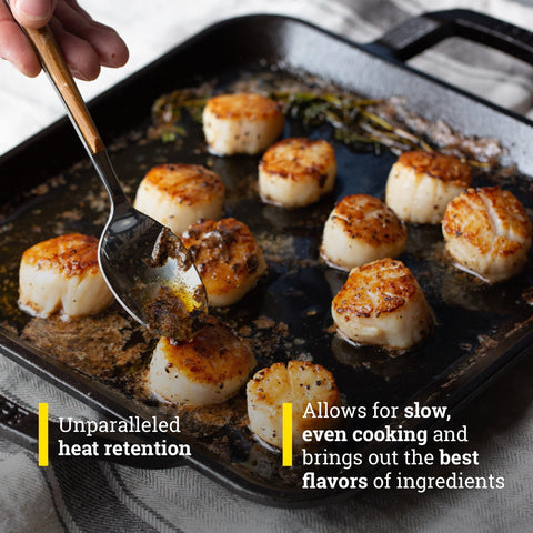 Lodge nontoxic design free from PFOA and PTFE ensures safe use