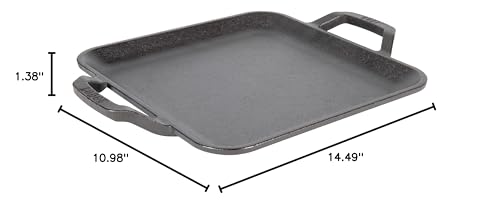 Lodge square griddle care and seasoning guidance for longevity.