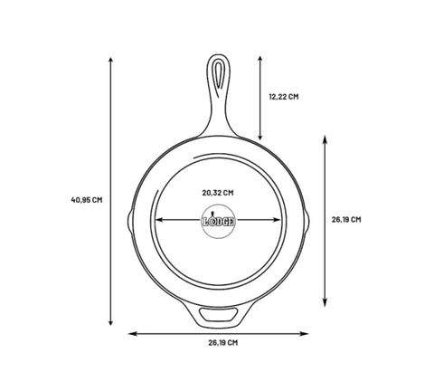 Lodge Sugar Skull skillet highlighting seasoned cast iron surface.