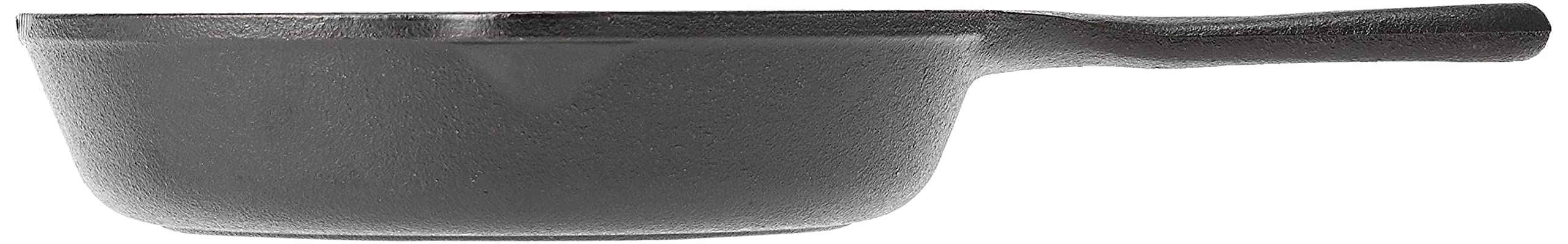 Lodge Wildlife Series wolf skillet handle close-up highlights ergonomic grip and heat retention
