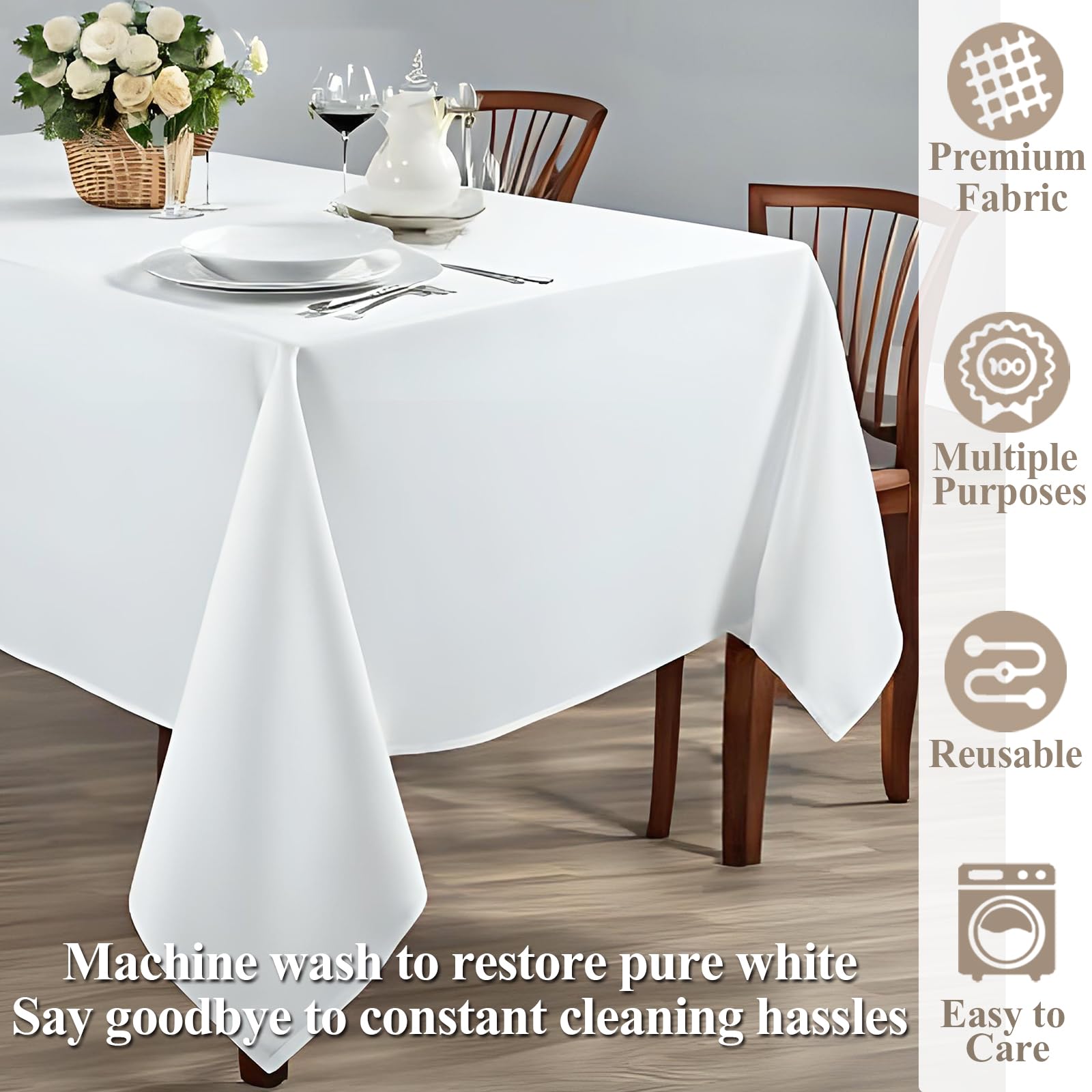 Lodmemo 15-inch drop fits standard 6-foot tables for full coverage.