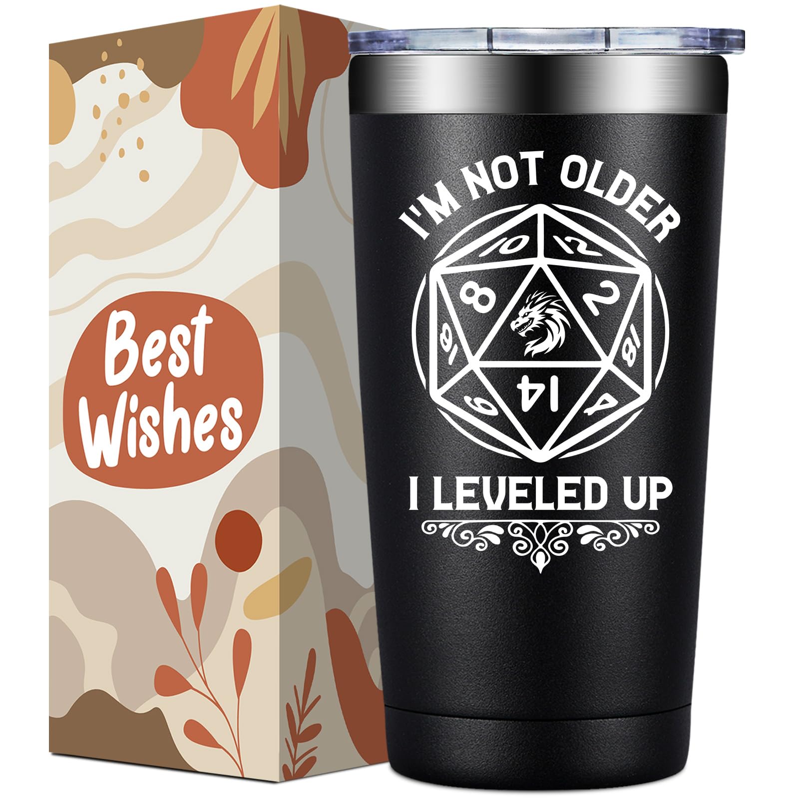 Loecuxe DND tumbler body, 20oz, durable steel for temp retention.