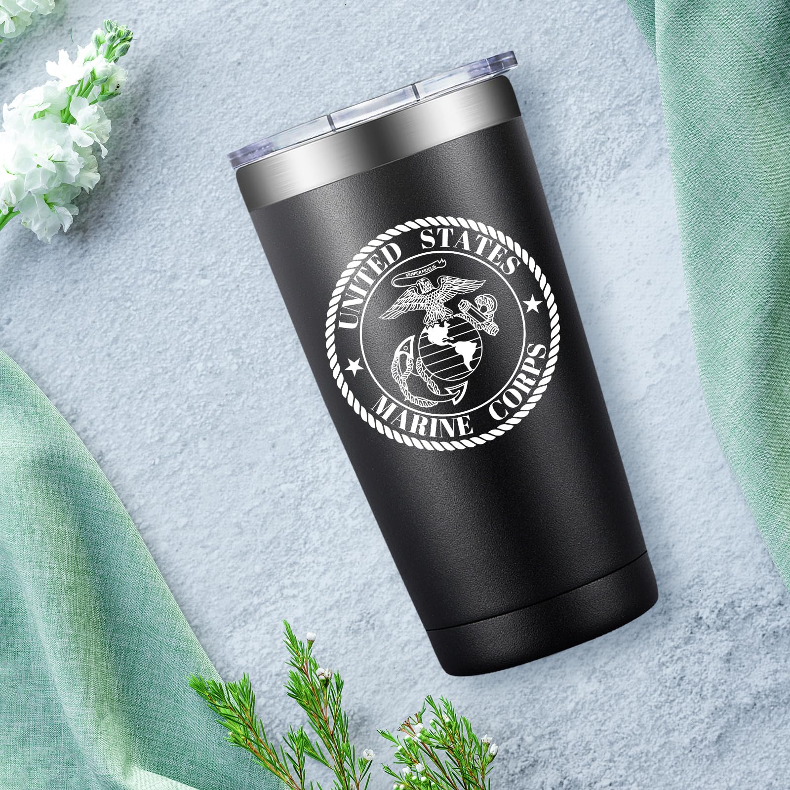 Loecuxe Marine Corps tumbler in-use demonstrates everyday reliability.