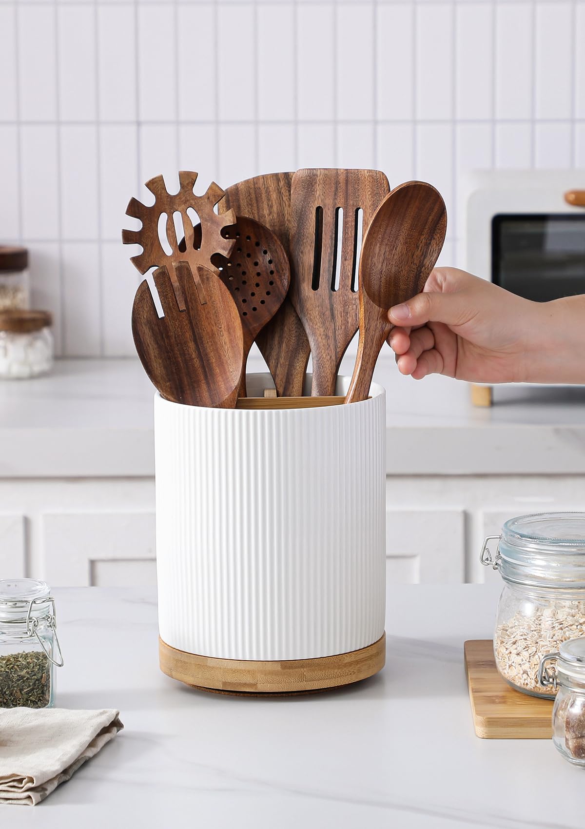LoeJan 360-degree rotating base shown for easy reach.