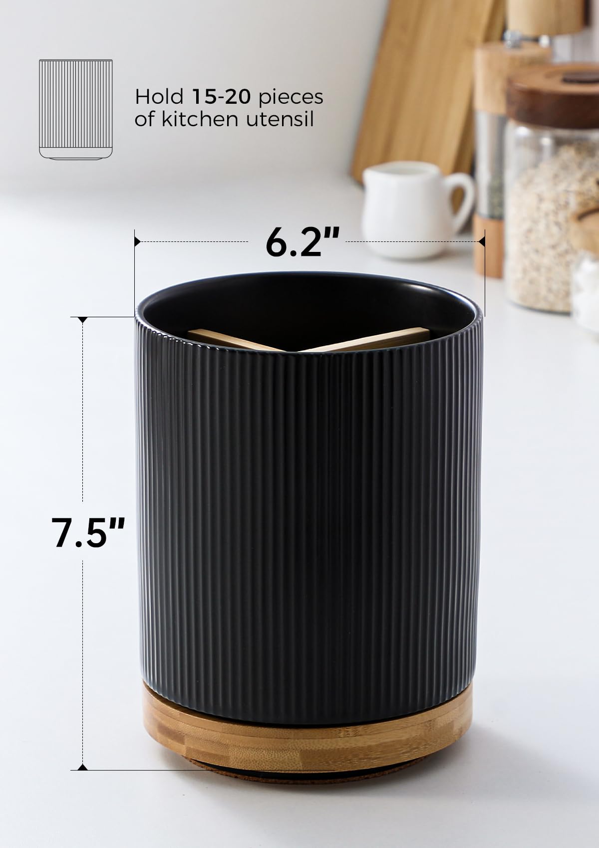 LoeJan extra-large crock keeps utensils organized on the counter