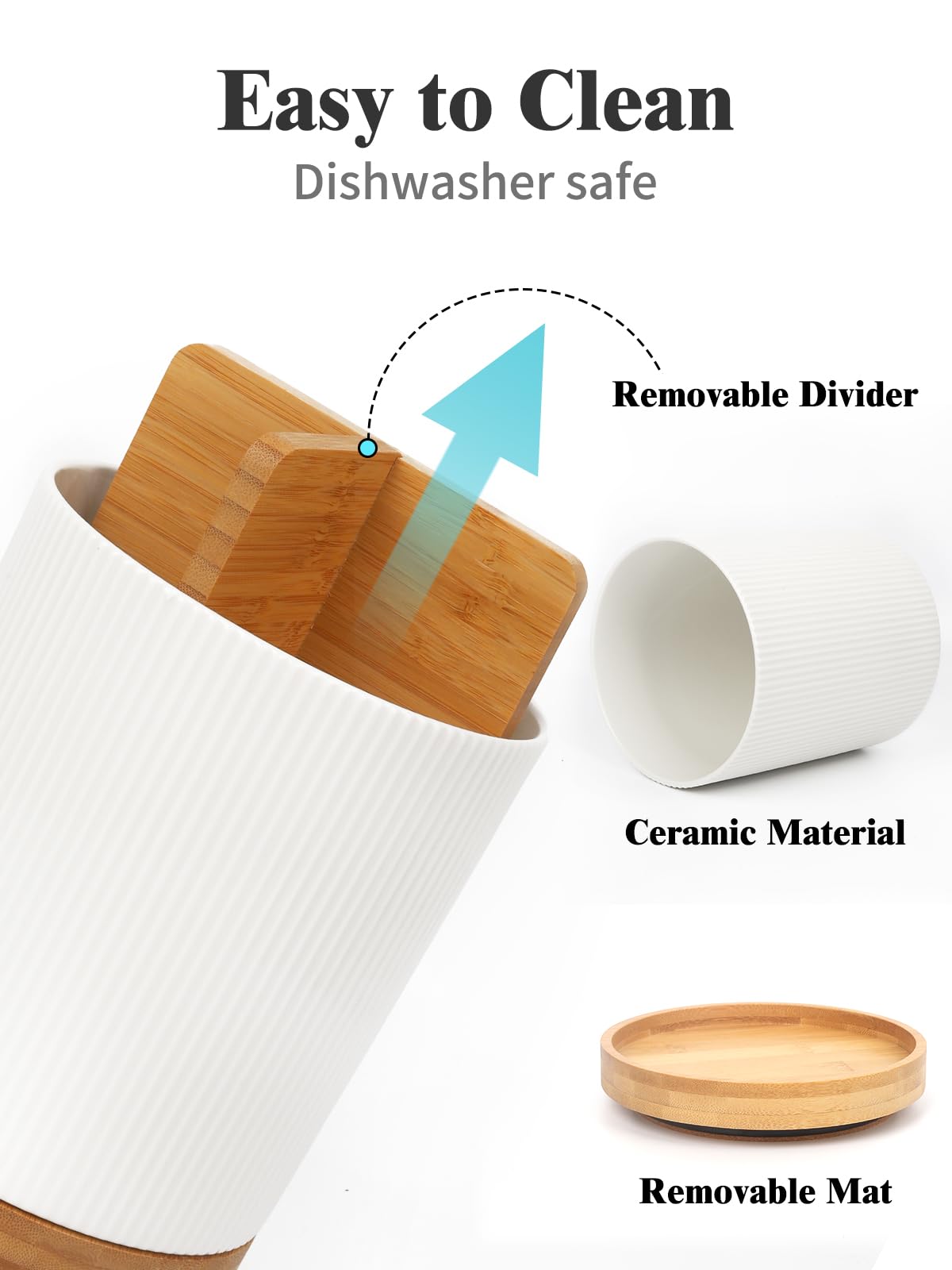 LoeJan large-capacity utensil holder fits 20 to 25 utensils.