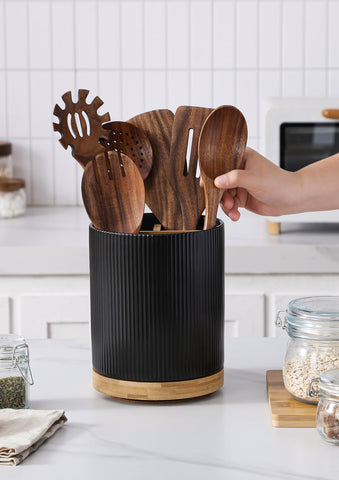 LoeJan large-capacity holder fits 20–25 utensils