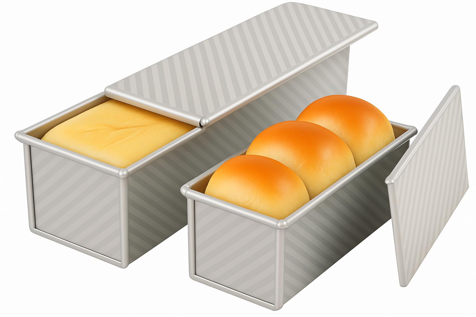Logario Pullman loaf pan large 13x5 with lid for even, golden crusts