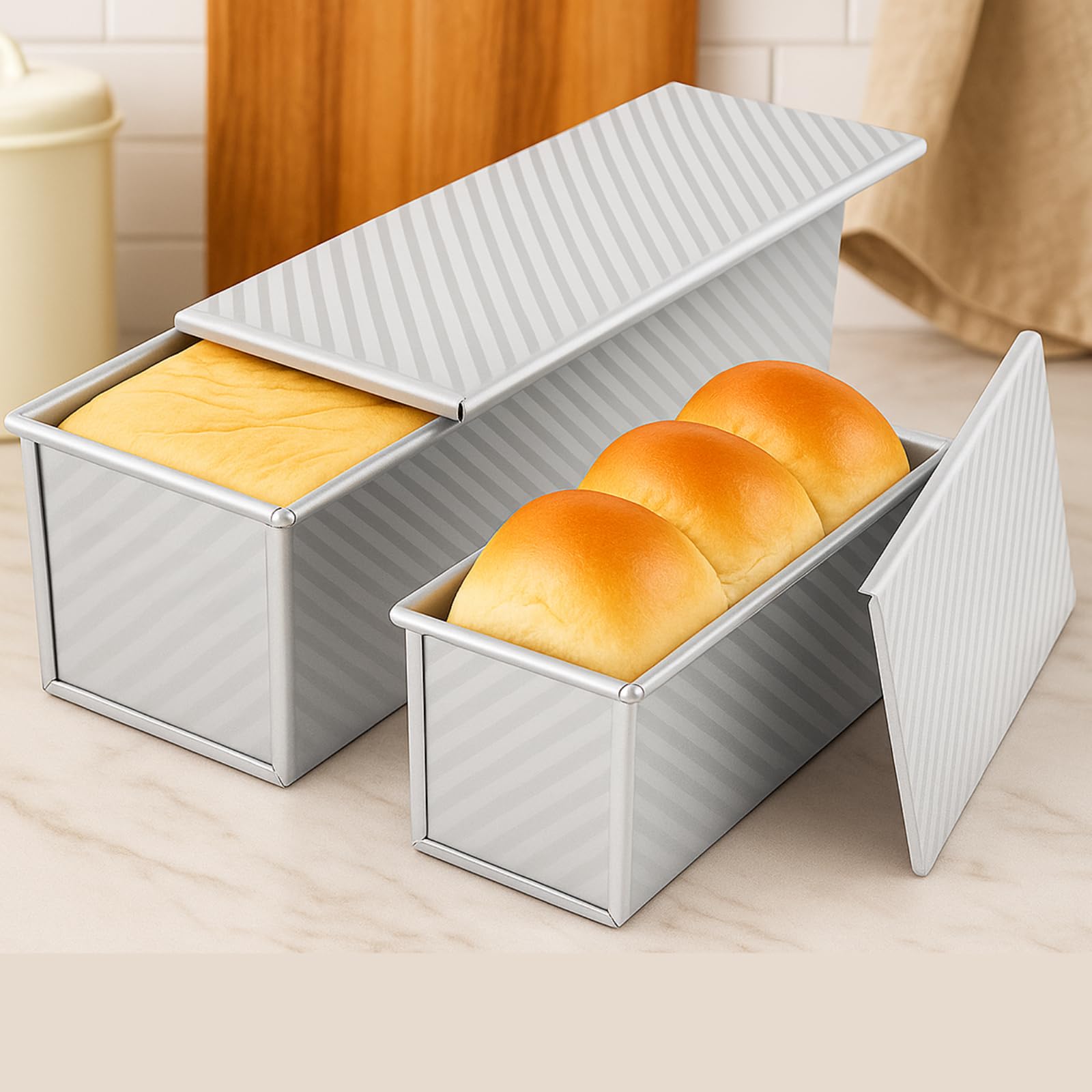 Logario loaf pan silver texture fits modern kitchens