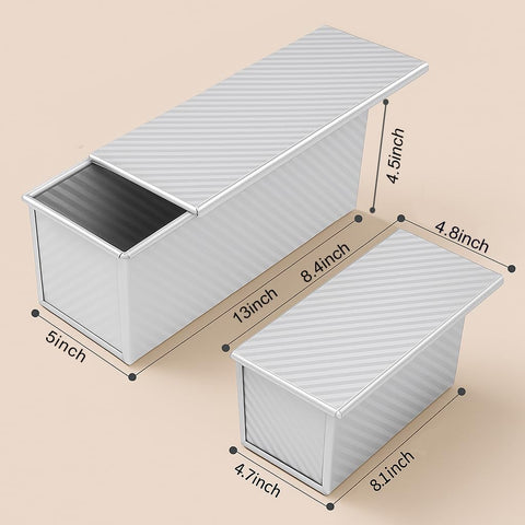 Logario pullman pan with smooth lid edge for safe, uniform loaves