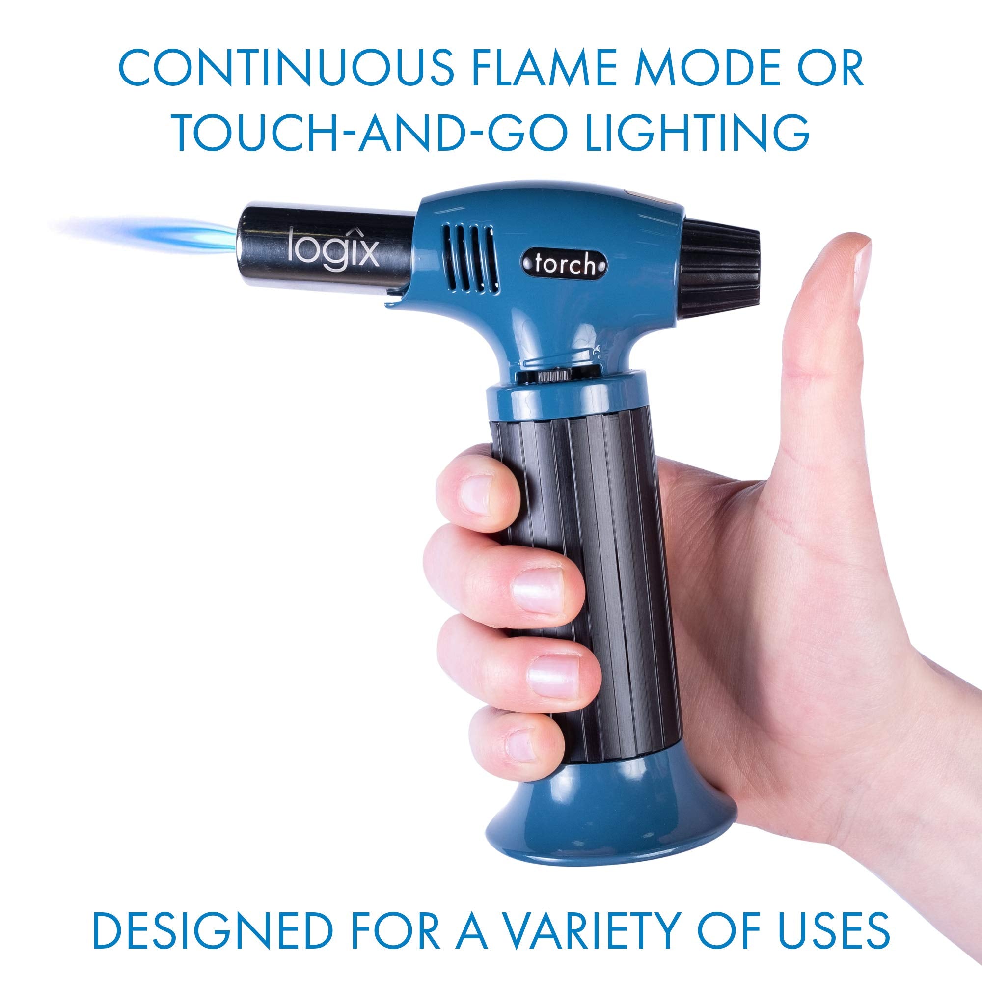 Logix 20910 safety lock helps prevent accidental ignition during prep.