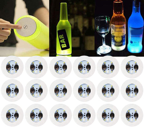 LOGUIDE LED light-up coaster illuminating a drink for a vibrant party.