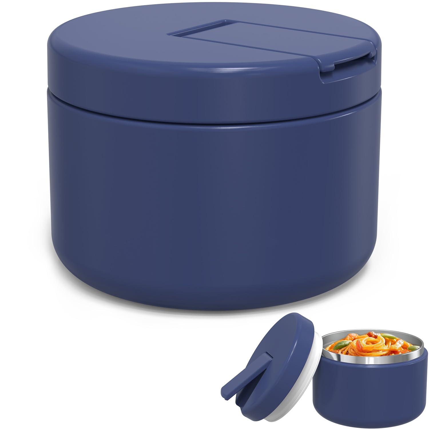 LOHASOK 12oz Kids Soup Thermo blue buckle lid keeps meals warm at school