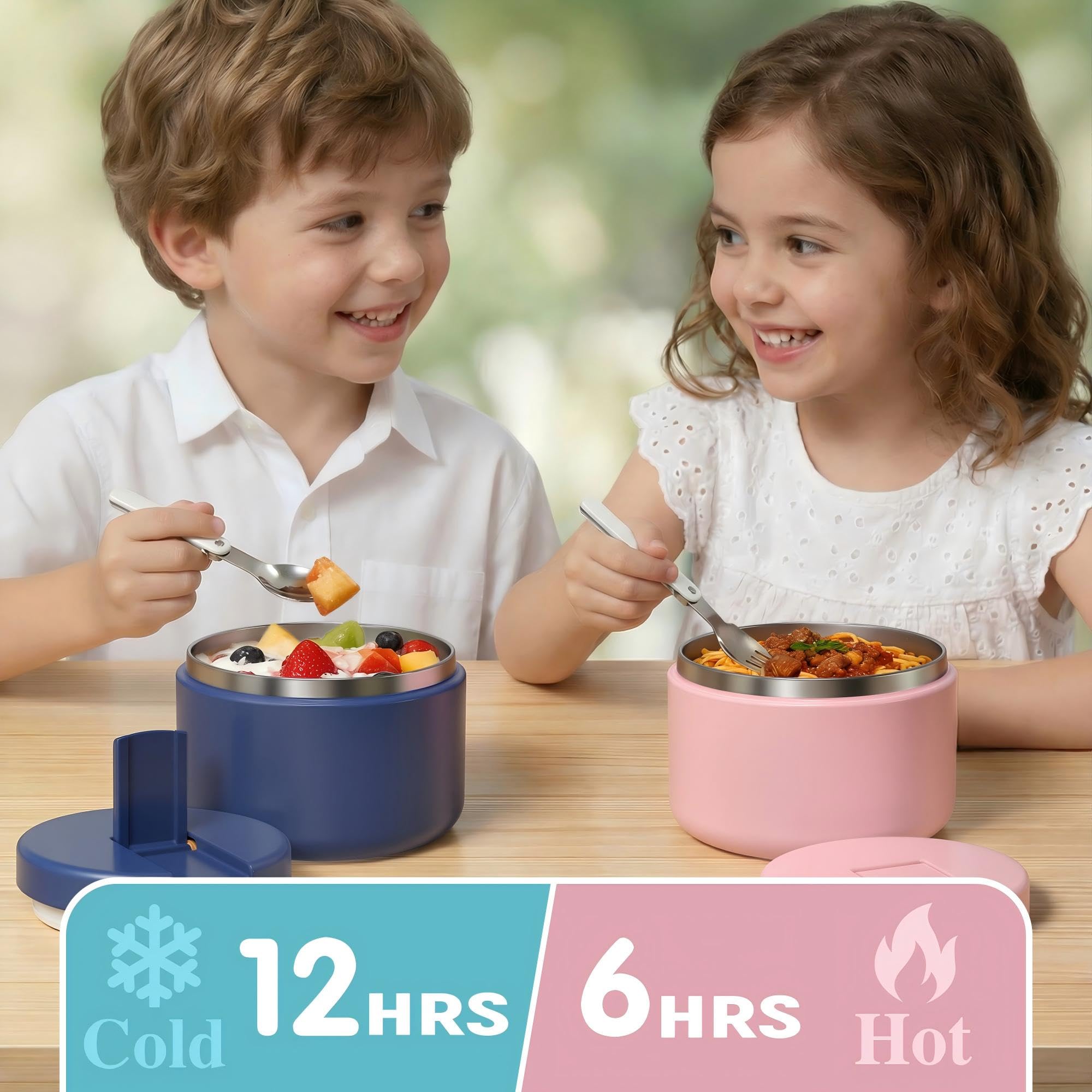 LOHASOK 12oz Kids Soup Thermo easy flip lid for kids