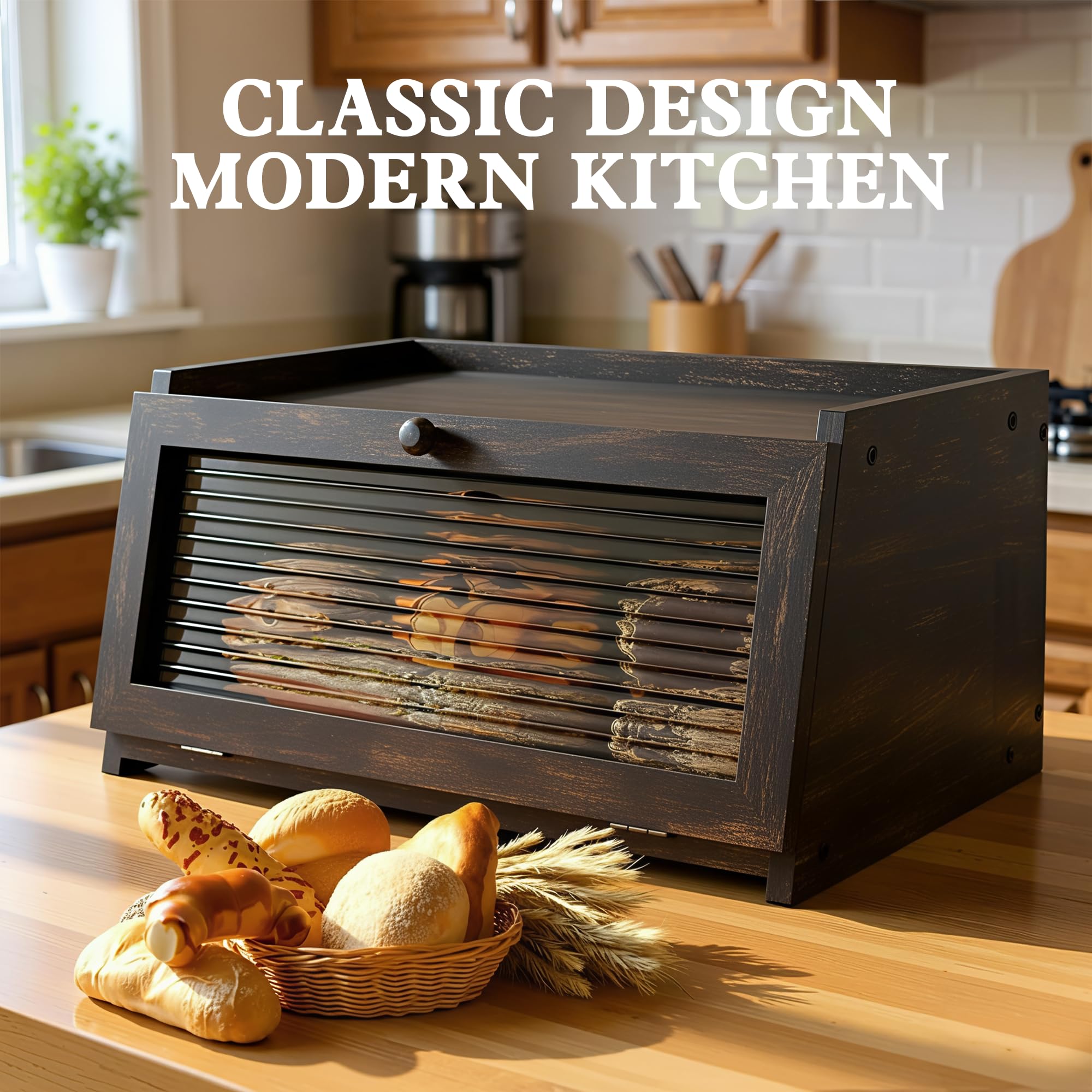 LOHASOK bread box interior spacious capacity for multiple loaves