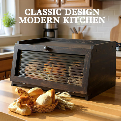 LOHASOK bread box interior spacious capacity for multiple loaves