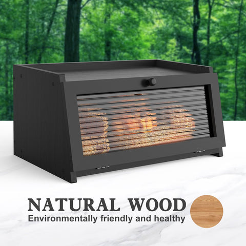 LOHASOK Bread Box flat-top surface adds space for jars or decor