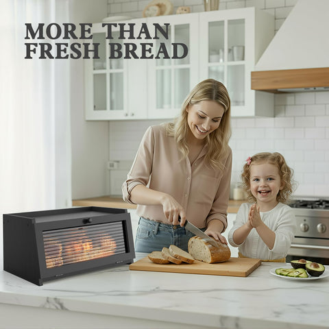 LOHASOK Bread Box spacious interior fits multiple loaves without crowding