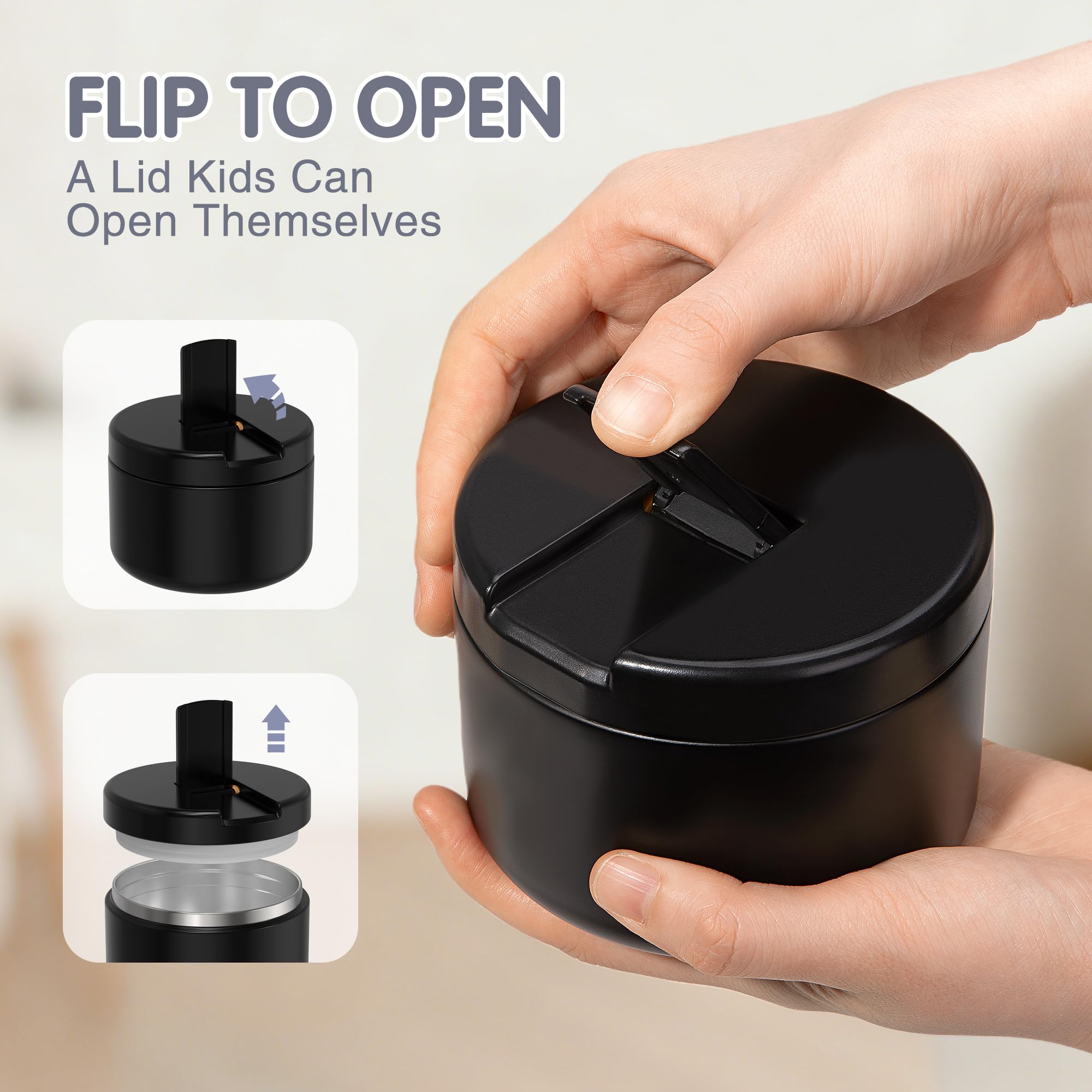 LOHASOK mini 12oz lunch jar fits small hands and compact bags.