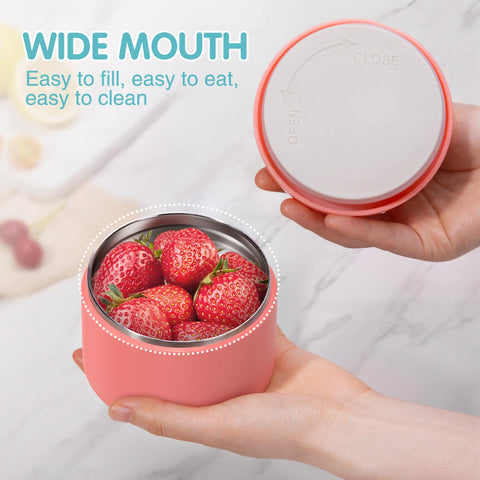 LOHASOK stainless steel vacuum-insulated jar keeps meals hot or cold