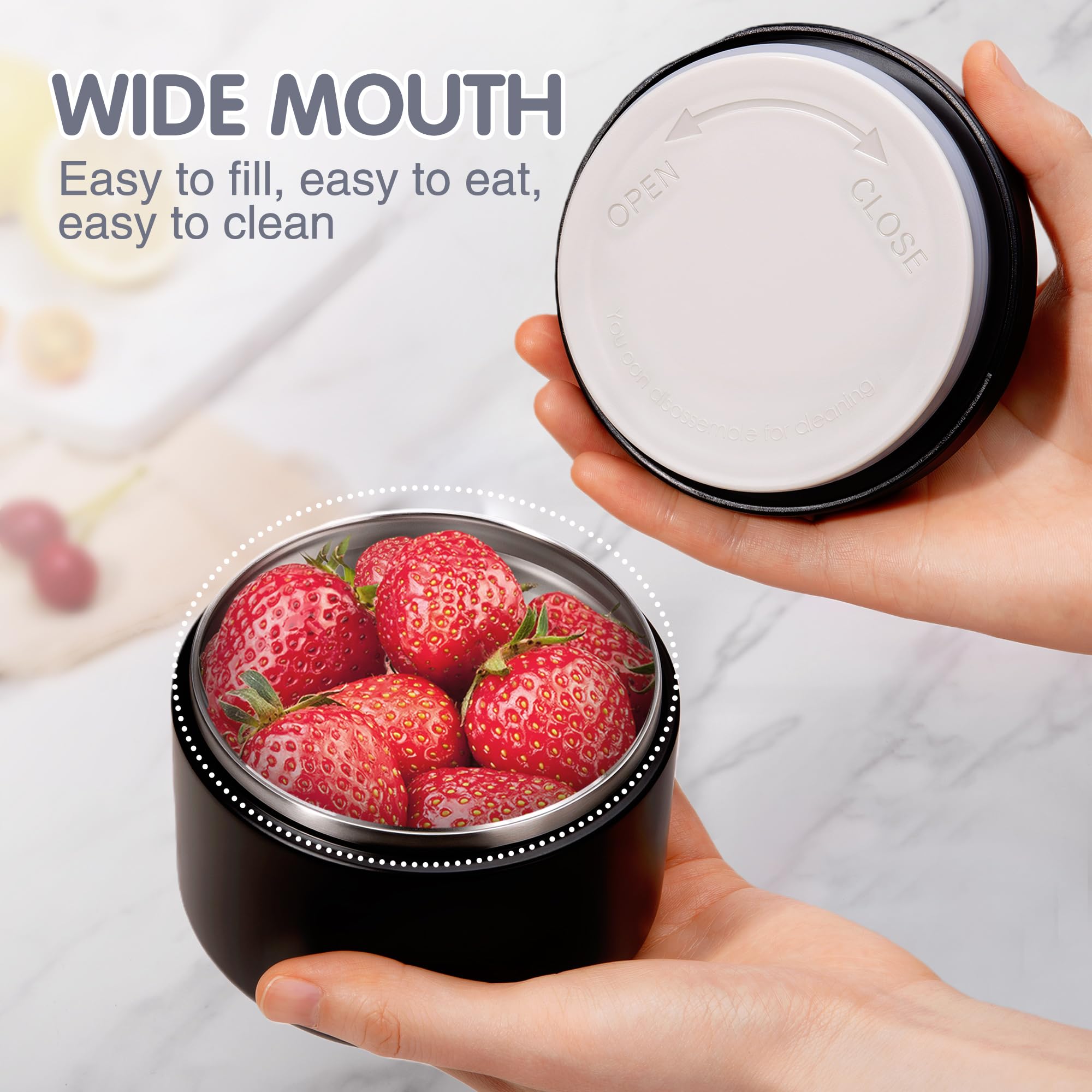 LOHASOK thermo-insulated jar preserves hot meals for hours on the go.