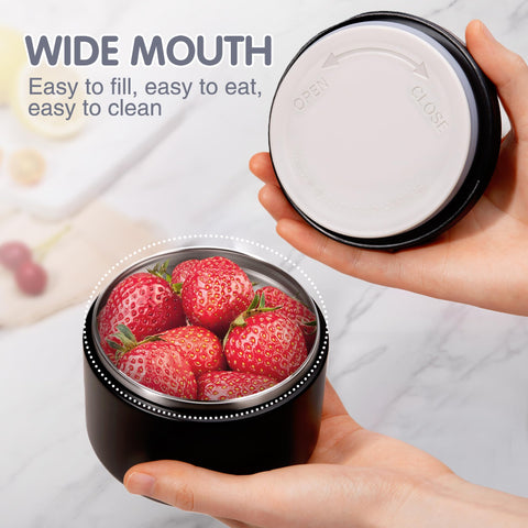 LOHASOK thermo-insulated jar preserves hot meals for hours on the go.