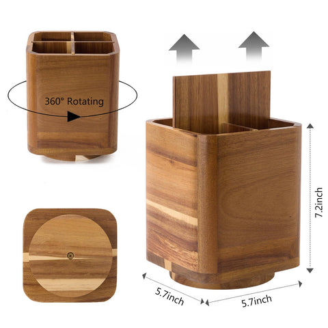 LOHONER acacia countertop organizer complements rustic kitchens.