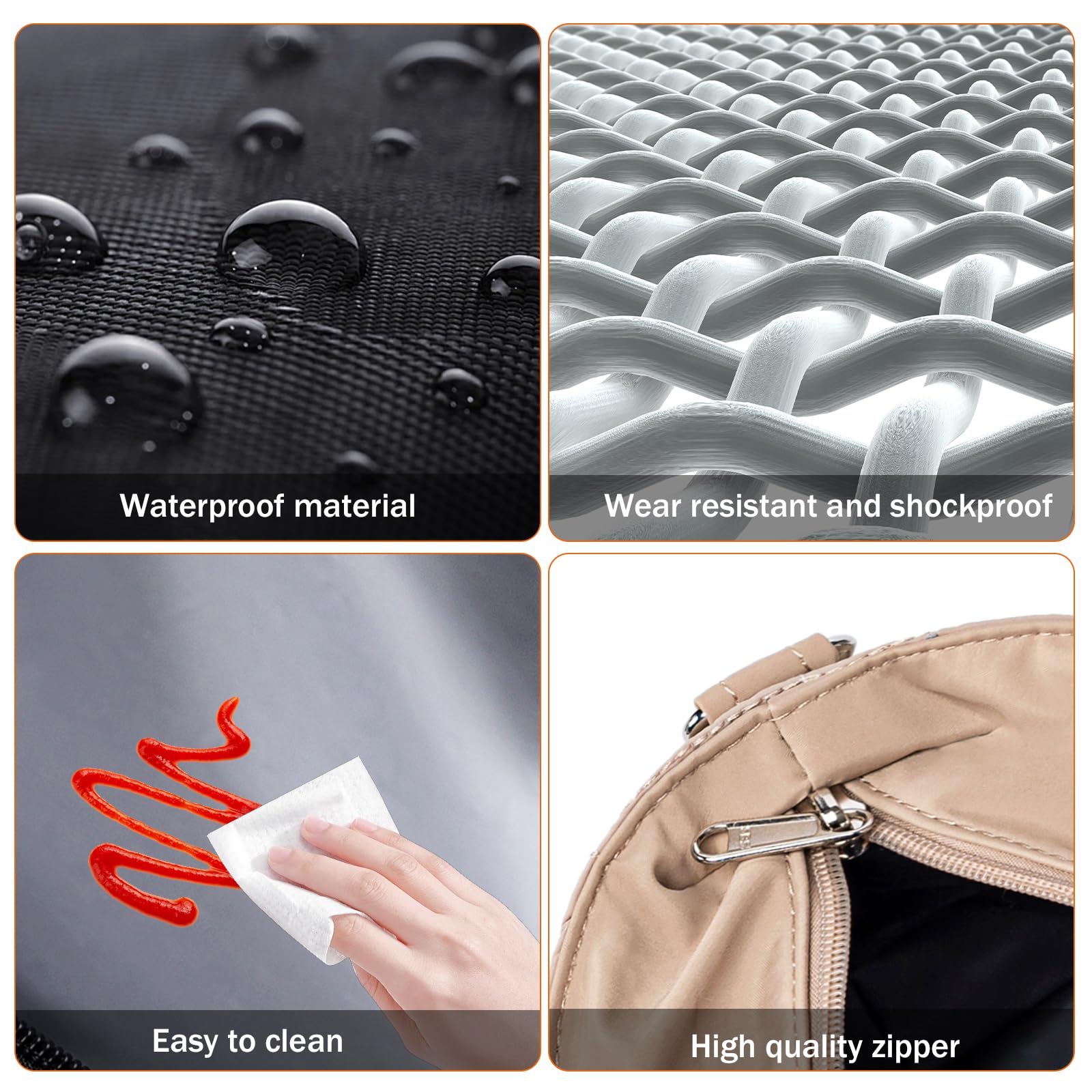 LOIDOU khaki water-resistant fabric resists stains