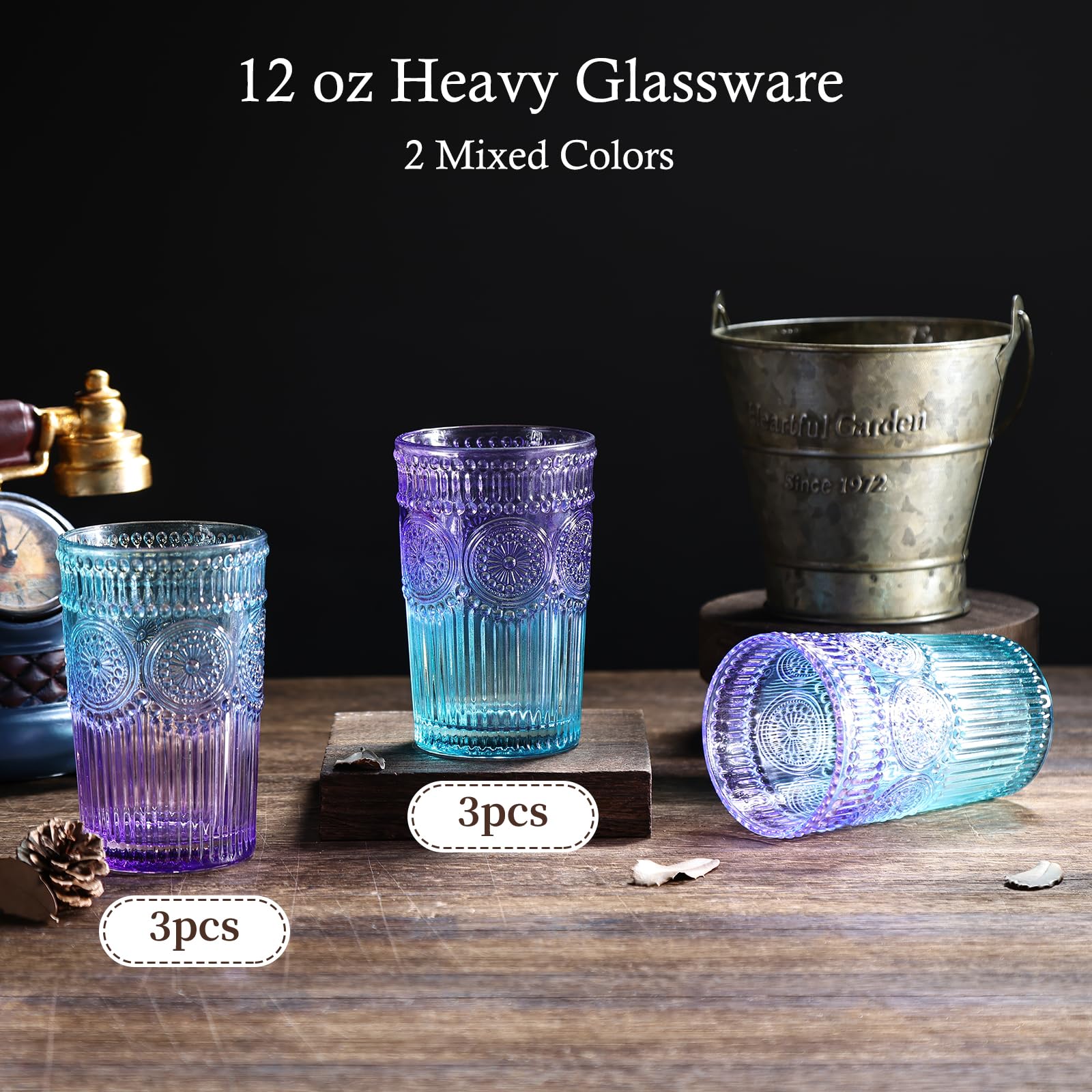 Loivttvv 12oz highball glass suitable for cocktails, water, and juice.