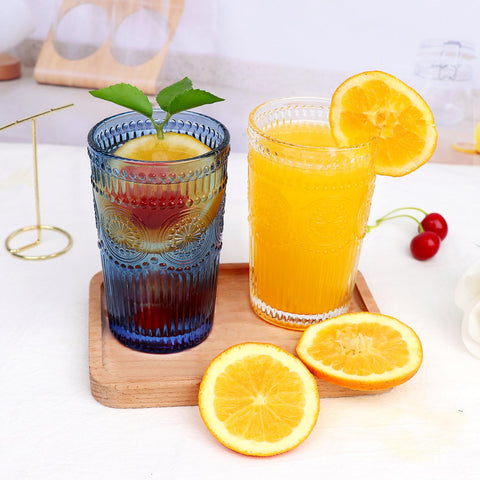 Loivttvv blue 12oz tumblers pair well with brunch.