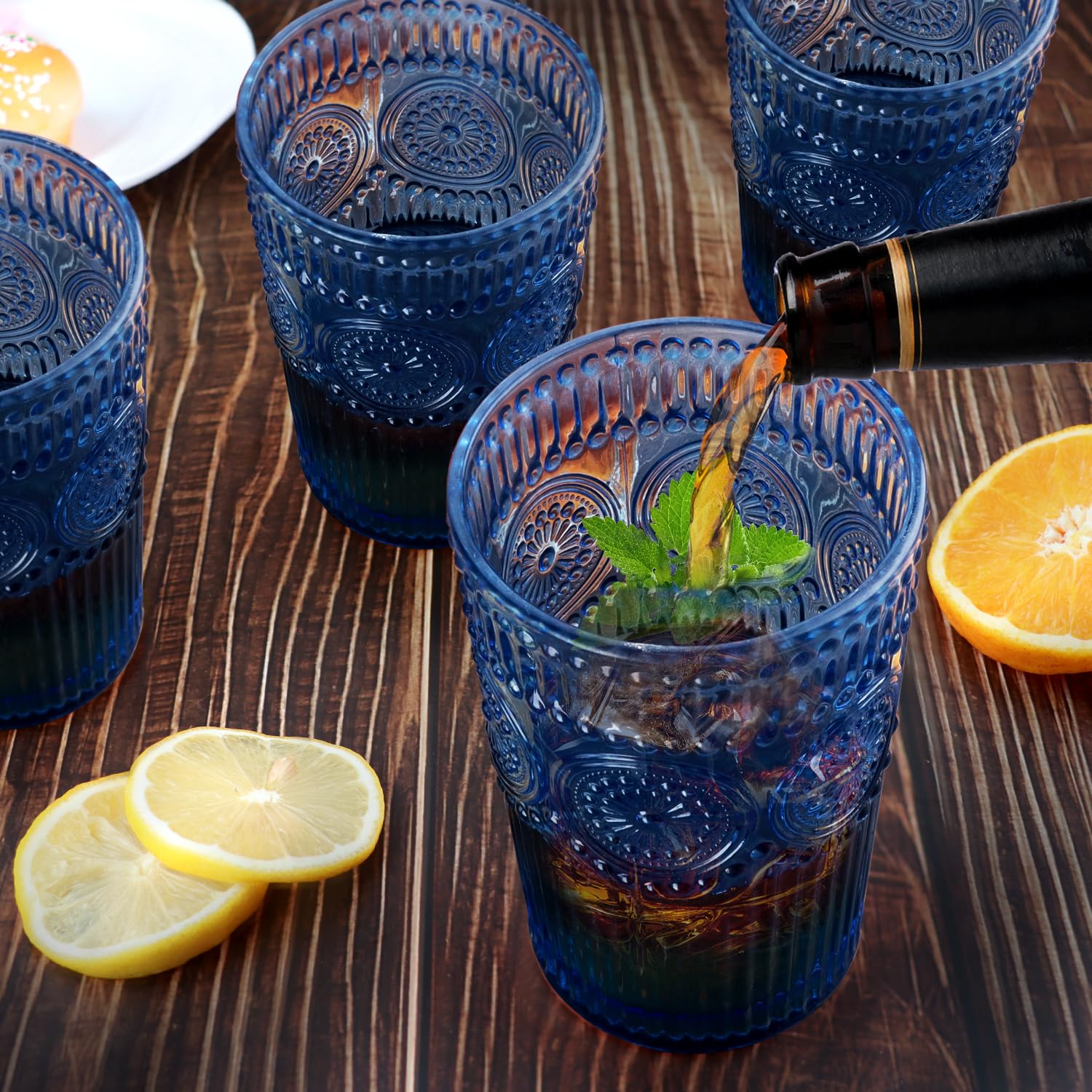 Loivttvv blue highball glasses 12oz are perfect for cocktails.