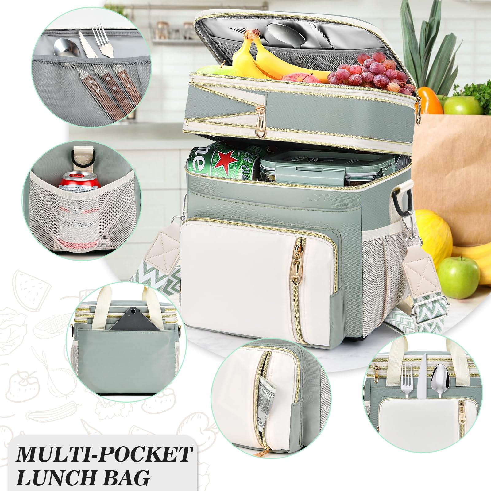 LOKASS double-deck interior keeps meals neatly separated and organized