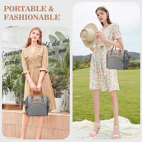 LOKASS insulated lunch bag grey beach-ready for picnics