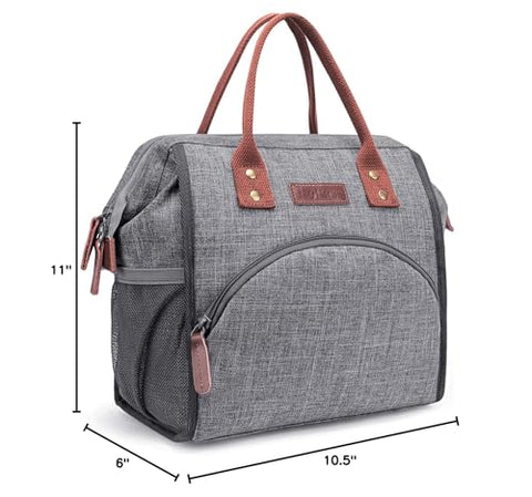 LOKASS insulated lunch bag grey stitching detail highlighting durability
