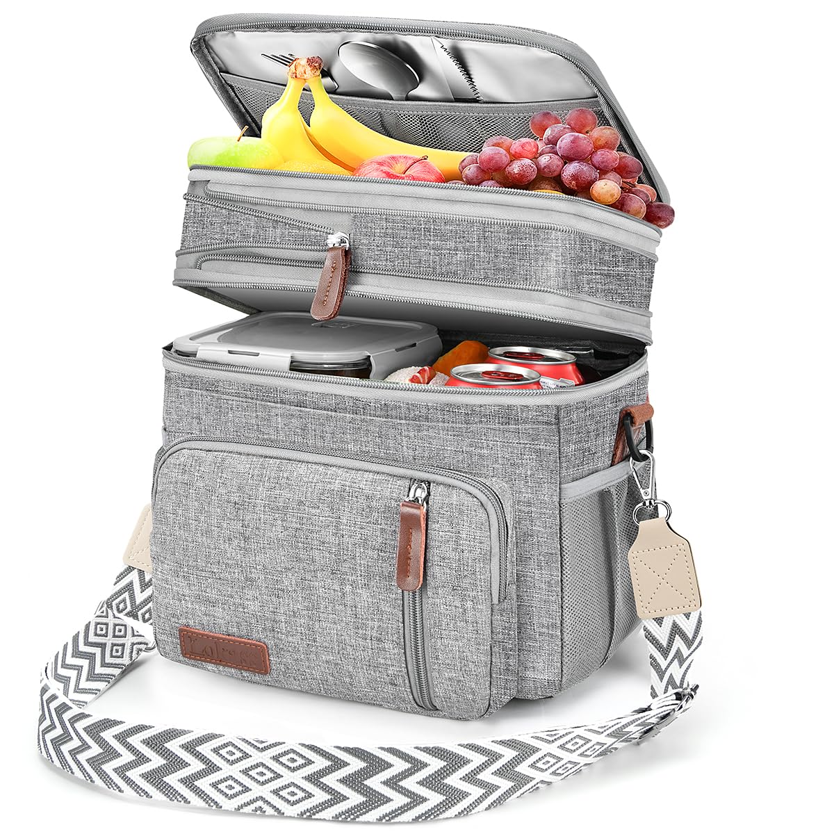 LOKASS lunch bag expands to a 16L double-deck layout for organized meals on the go.